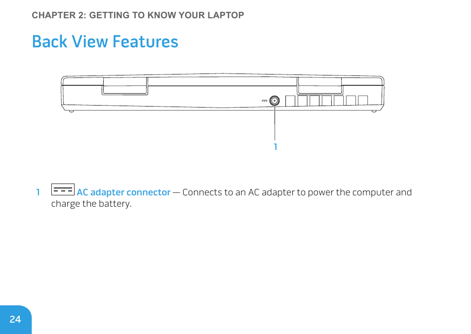 Back view features | Dell Alienware M11x (Early 2010) User Manual | Page 24 / 100