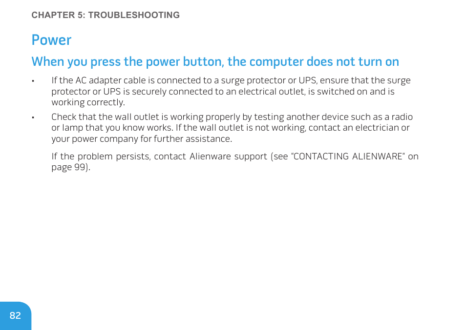 Power | Dell Alienware M11x (Early 2010) User Manual | Page 82 / 100