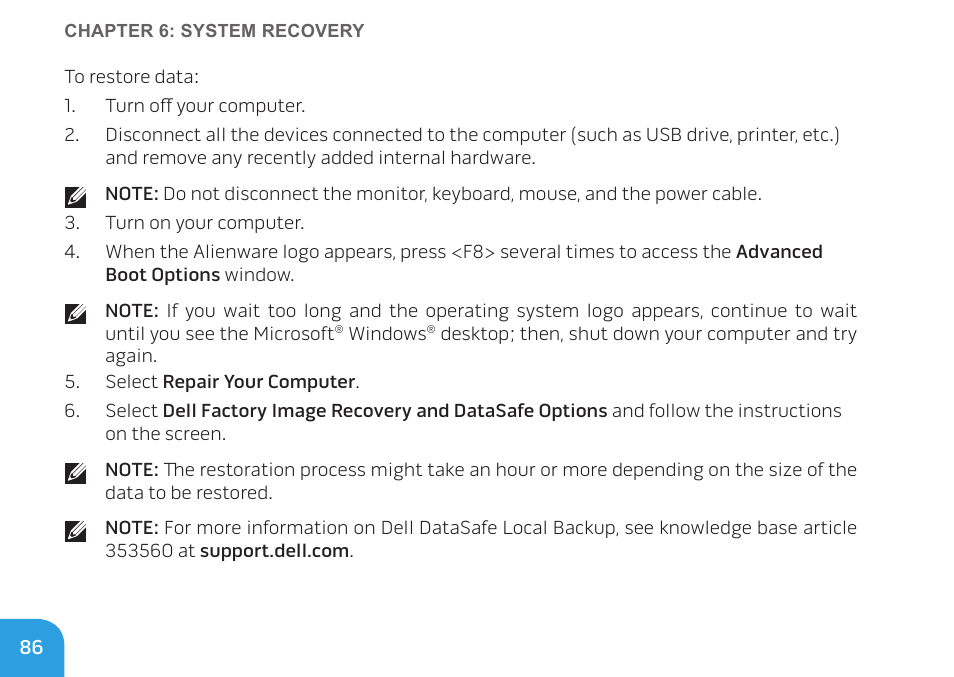 Dell Alienware M11x (Early 2010) User Manual | Page 86 / 100