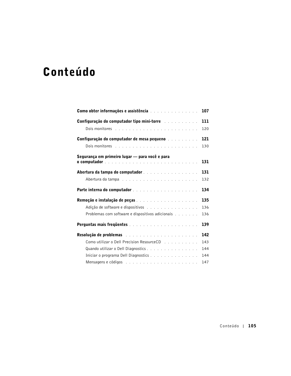 Conteúdo | Dell Precision 340 User Manual | Page 105 / 206