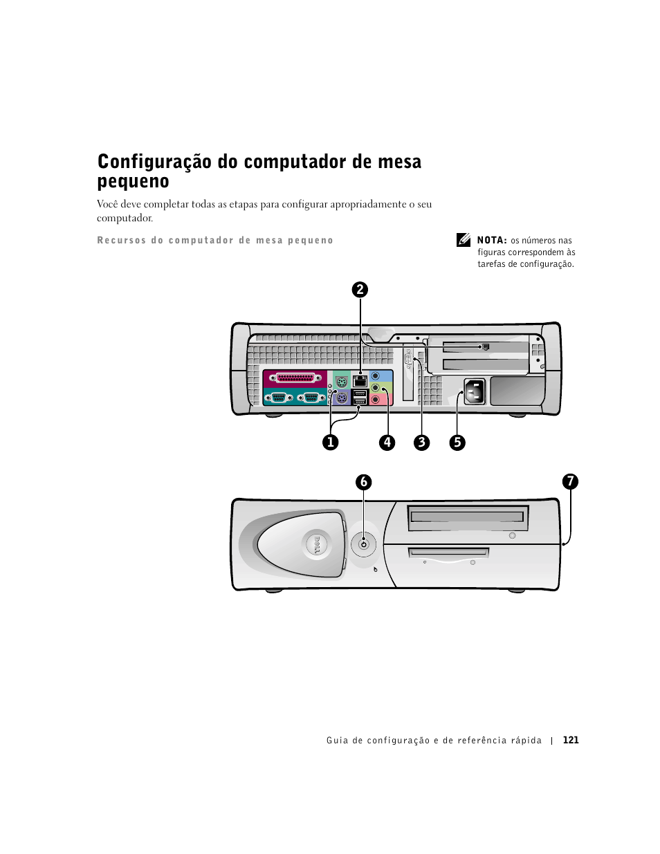 Configuração do computador de mesa pequeno | Dell Precision 340 User Manual | Page 121 / 206