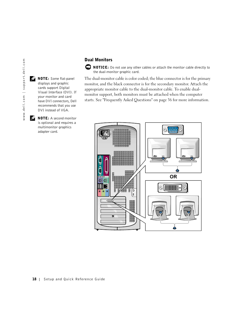 Dual monitors | Dell Precision 340 User Manual | Page 18 / 206