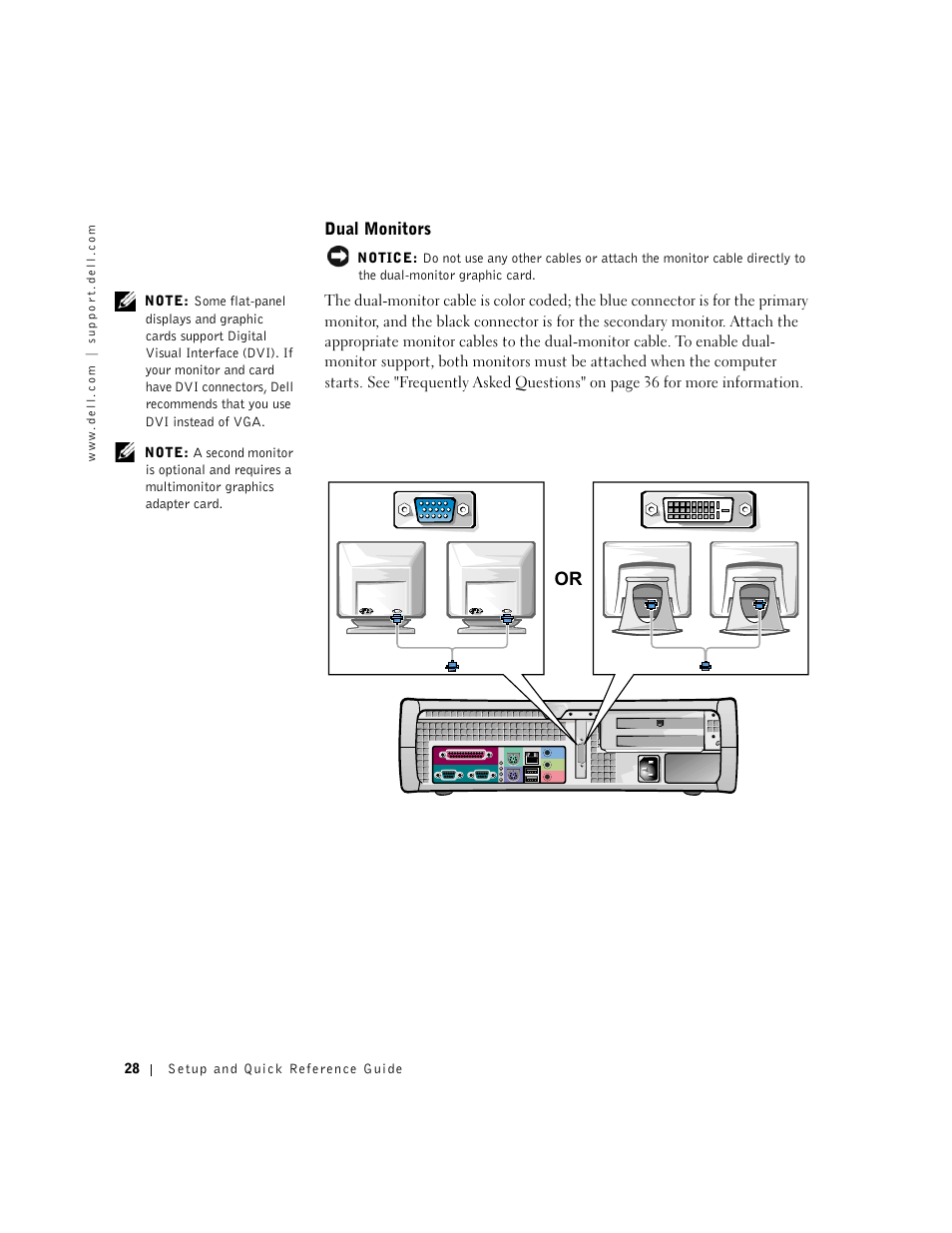 Dual monitors | Dell Precision 340 User Manual | Page 28 / 206