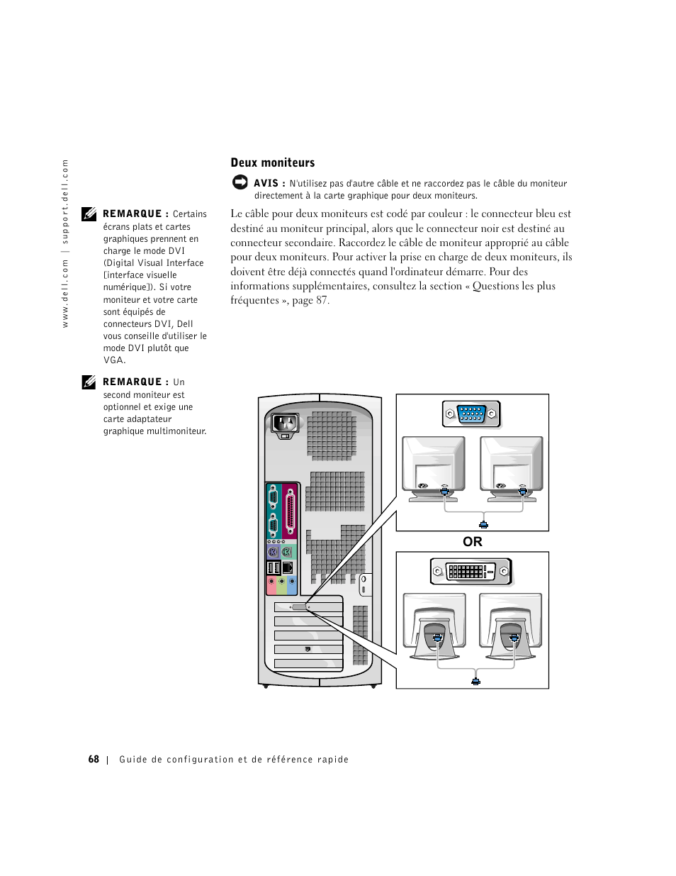 Deux moniteurs | Dell Precision 340 User Manual | Page 68 / 206