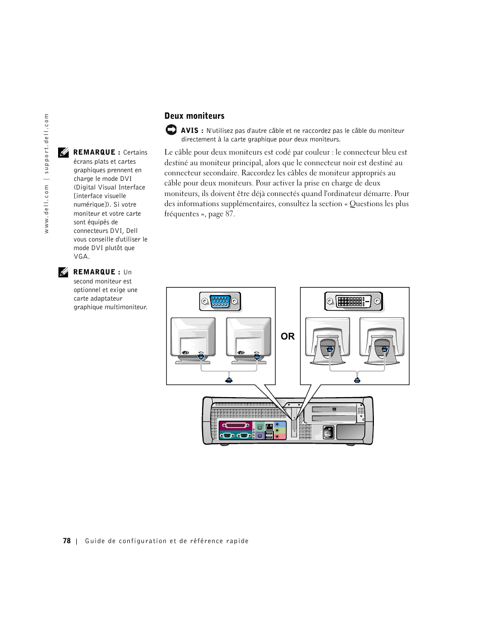 Deux moniteurs | Dell Precision 340 User Manual | Page 78 / 206