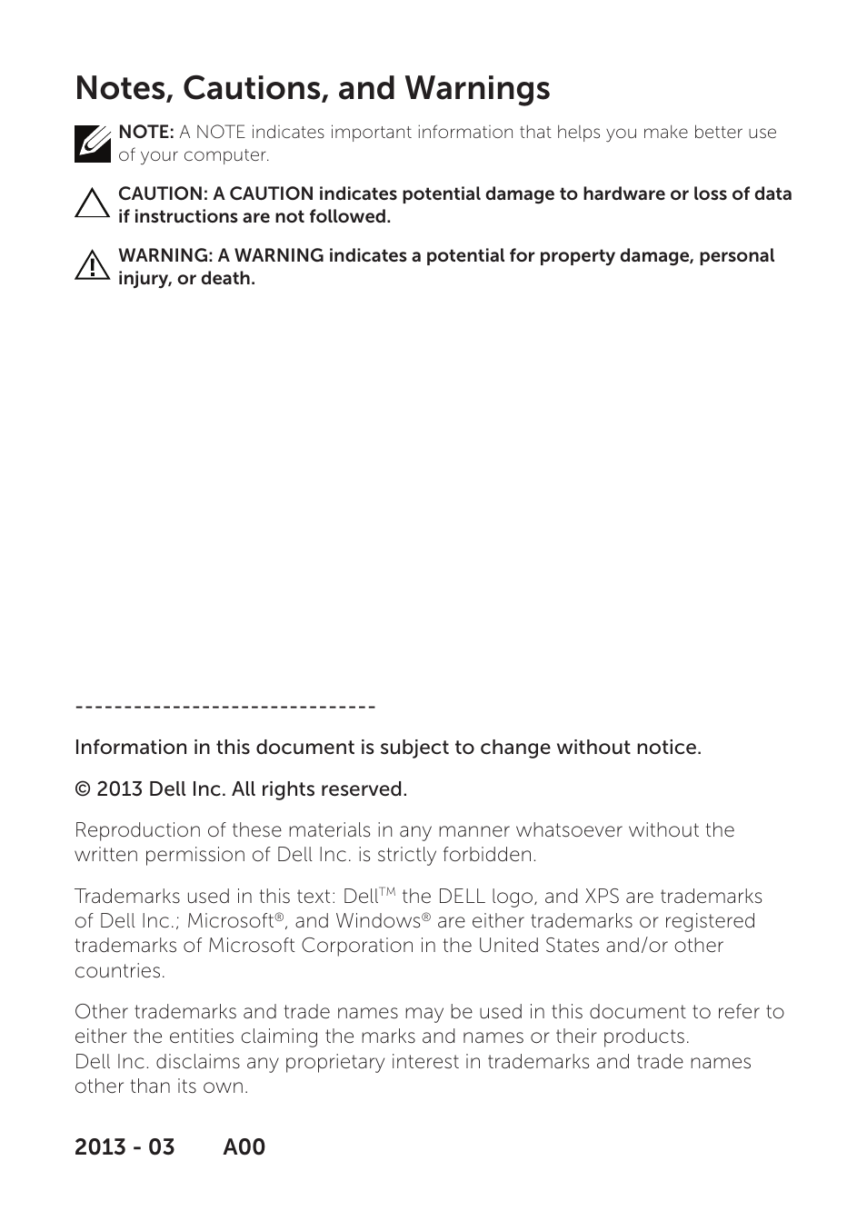 Dell XPS 18 (1810, Early 2013) User Manual | Page 2 / 46