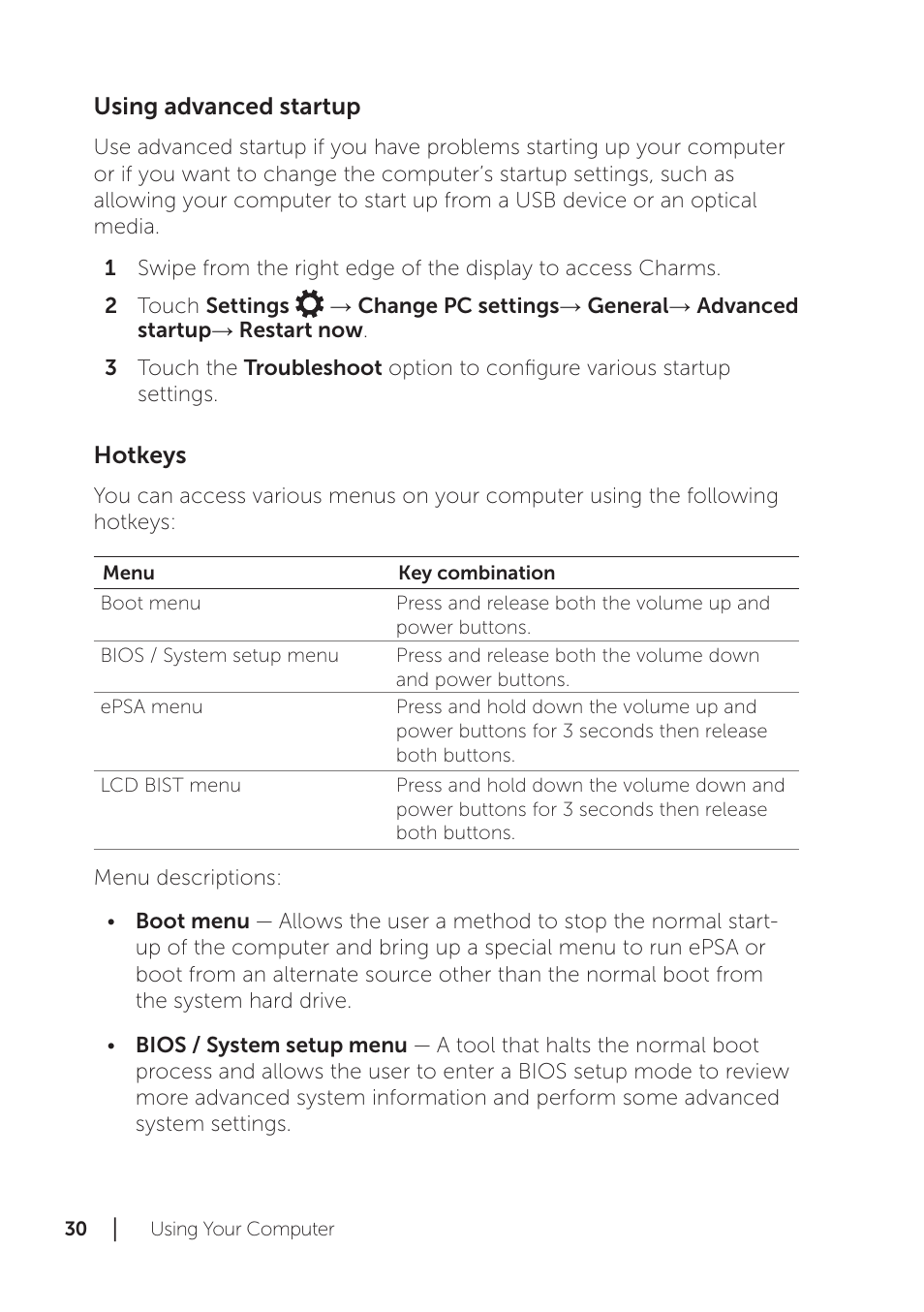 Dell XPS 18 (1810, Early 2013) User Manual | Page 30 / 46