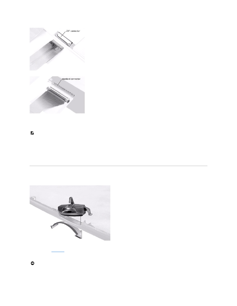 Display latch assembly, Replacing the display panel | Dell Inspiron 8100 User Manual | Page 25 / 60