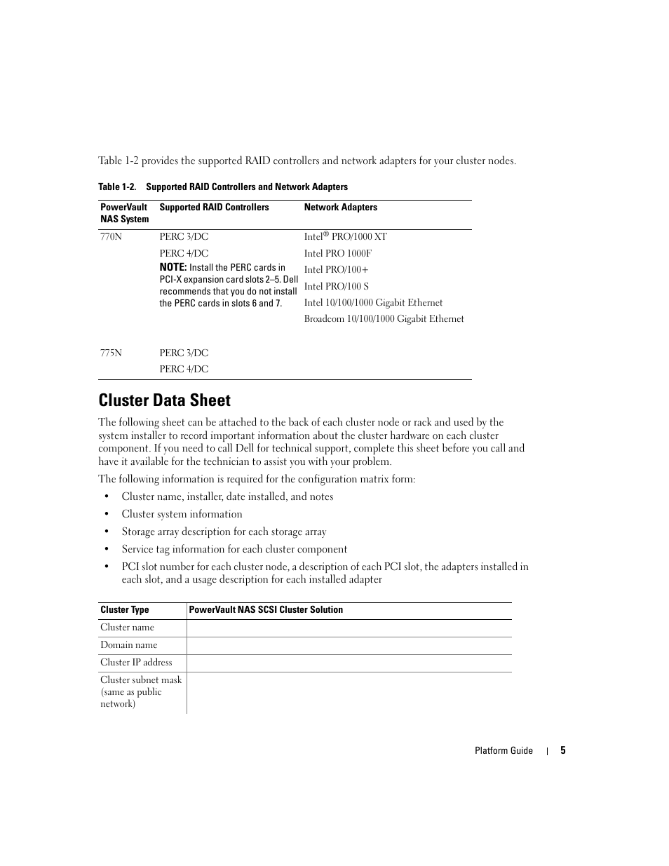 Cluster data sheet | Dell PowerVault 770N (Deskside NAS Appliance) User Manual | Page 5 / 8