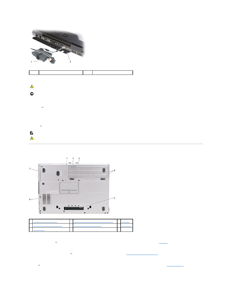 Bottom view, Air vents, Port cover | Dell Latitude D620 ATG User Manual | Page 8 / 107