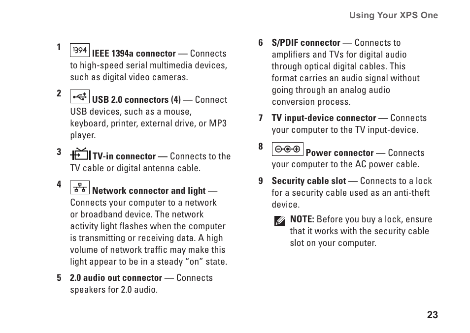 Dell XPS One 20 (Mid 2008) User Manual | Page 25 / 70