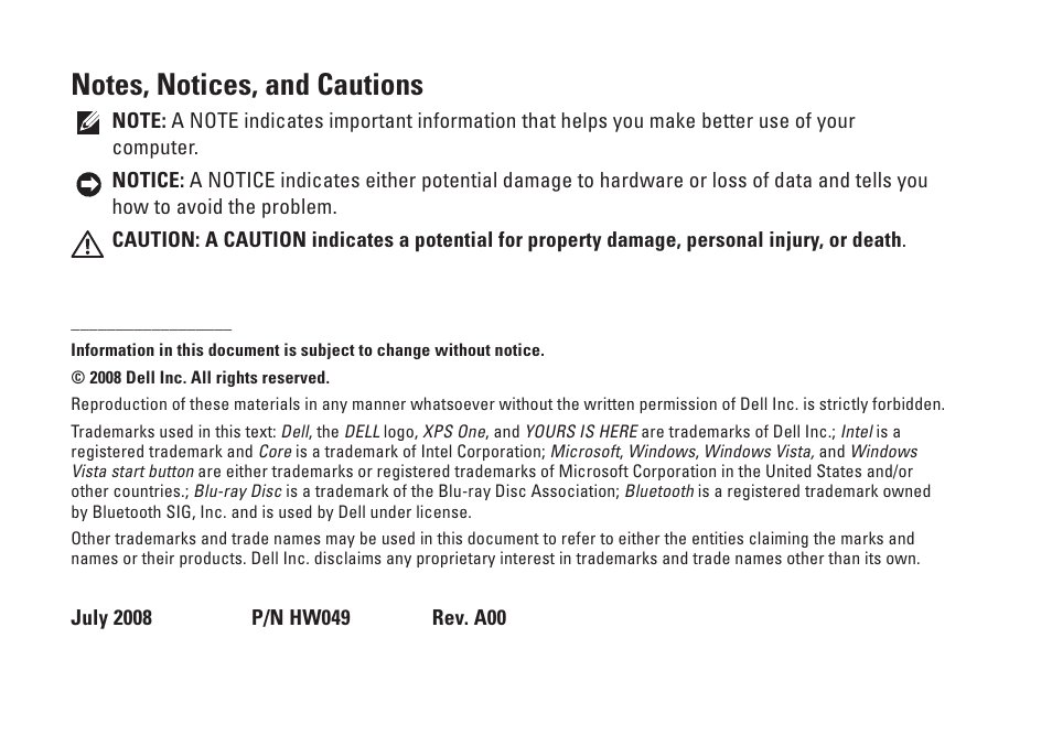 Dell XPS One 20 (Mid 2008) User Manual | Page 4 / 70