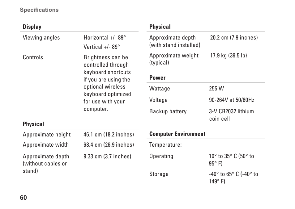 Dell XPS One 20 (Mid 2008) User Manual | Page 62 / 70