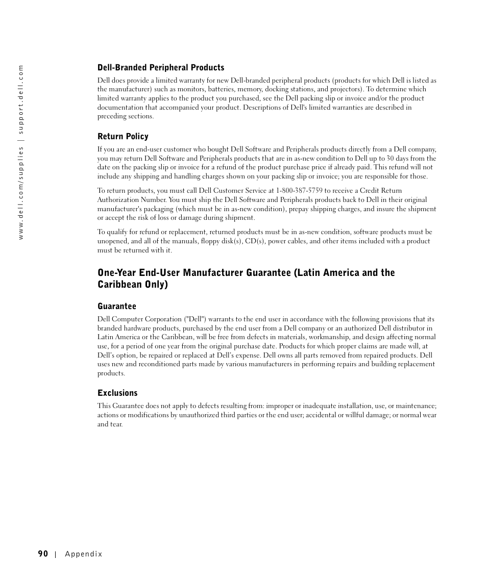 Dell P1500 Personal Mono Laser Printer User Manual | Page 90 / 100