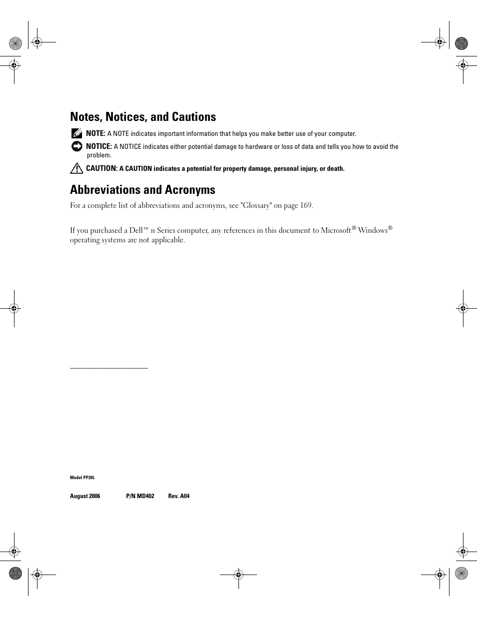 Abbreviations and acronyms | Dell Inspiron 6400 User Manual | Page 2 / 186