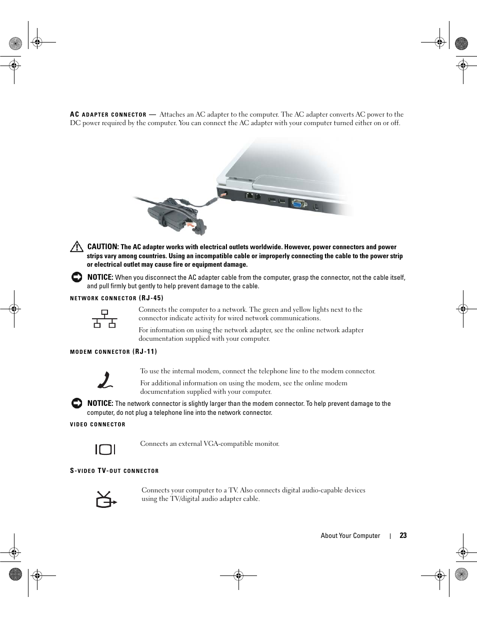 Usb connectors (2), Ieee 1394 connector | Dell Inspiron 6400 User Manual | Page 23 / 186