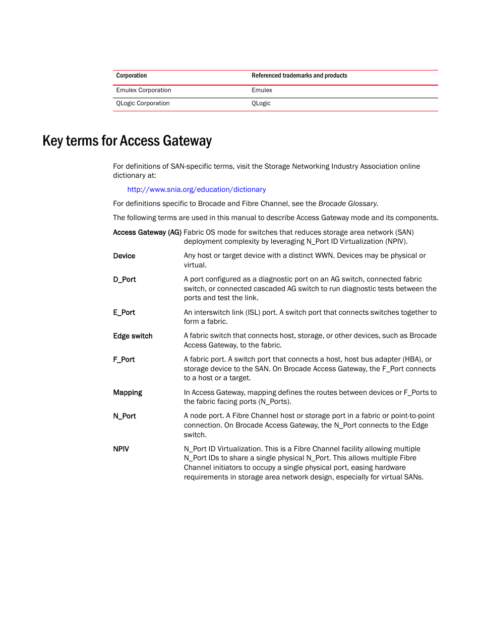 Key terms for access gateway | Dell POWEREDGE M1000E User Manual | Page 17 / 108