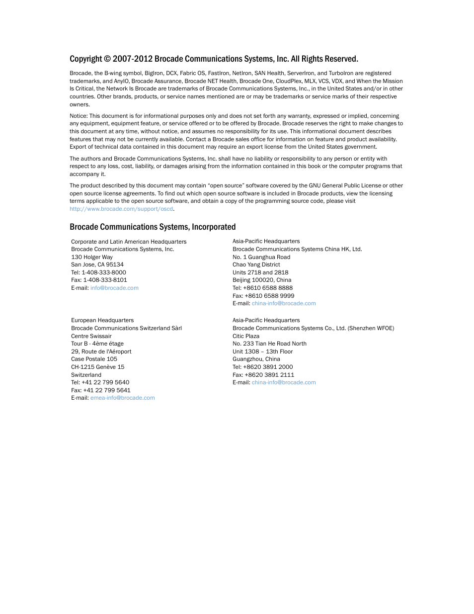 Brocade communications systems, incorporated | Dell POWEREDGE M1000E User Manual | Page 2 / 108