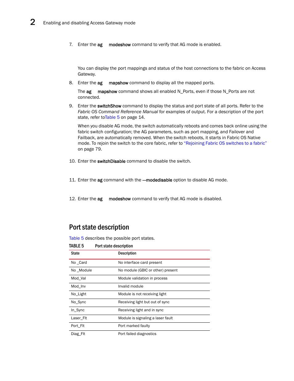 Port state description, Table 5 | Dell POWEREDGE M1000E User Manual | Page 34 / 108