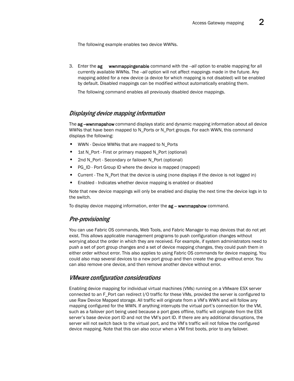 Displaying device mapping information, Pre-provisioning, Vmware configuration considerations | Dell POWEREDGE M1000E User Manual | Page 47 / 108