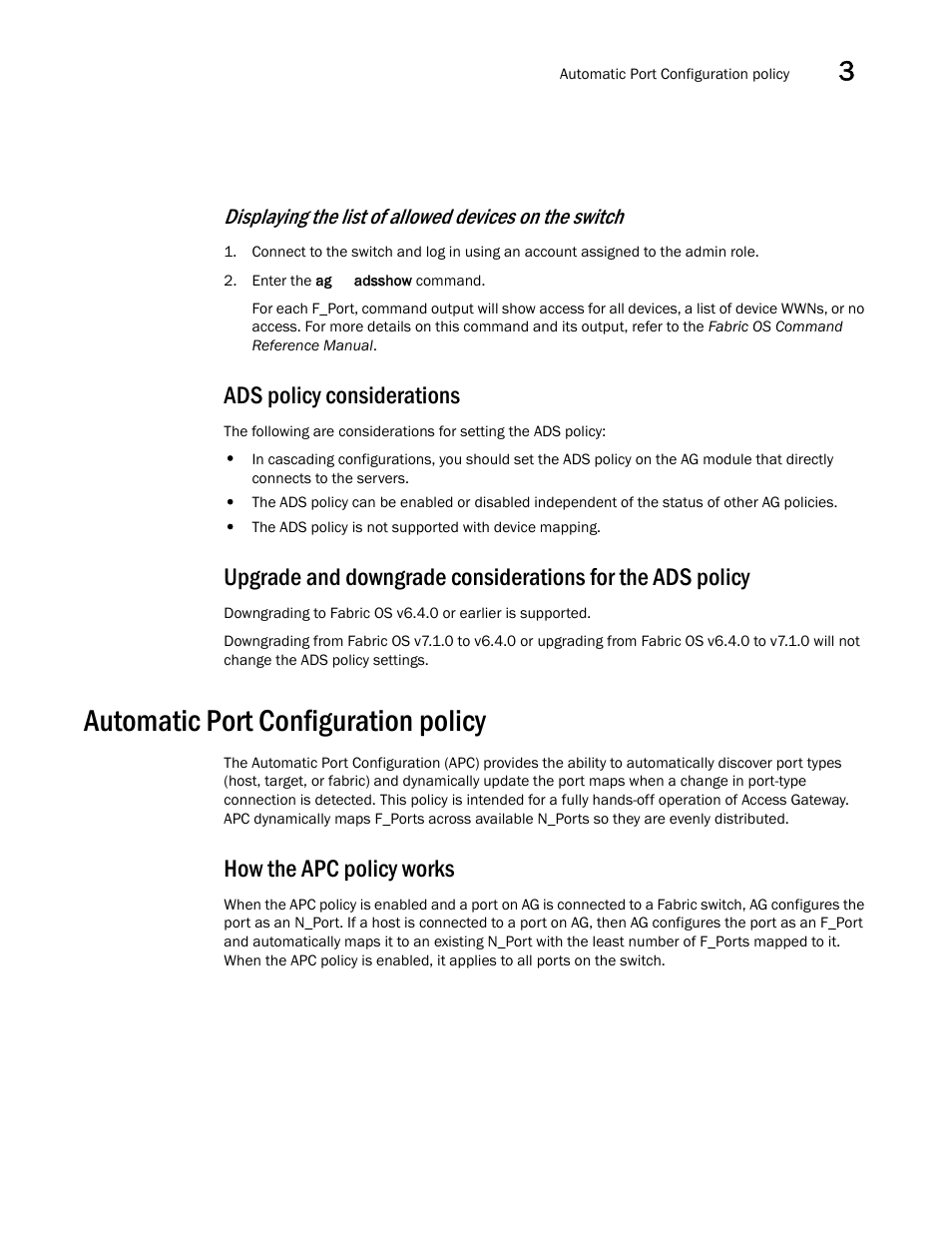 Ads policy considerations, Automatic port configuration policy, How the apc policy works | Dell POWEREDGE M1000E User Manual | Page 59 / 108