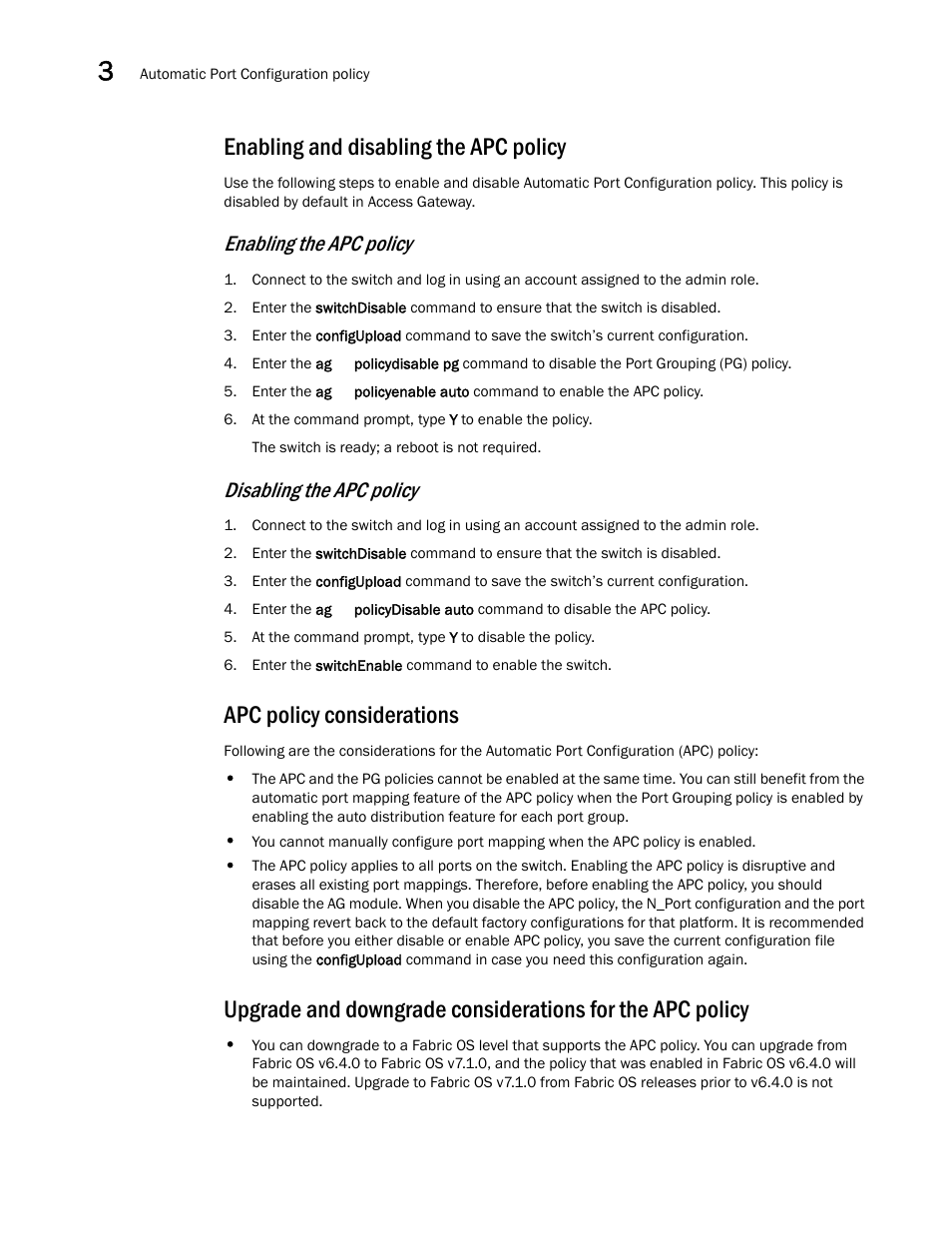 Enabling and disabling the apc policy, Apc policy considerations, Enabling the apc policy | Disabling the apc policy | Dell POWEREDGE M1000E User Manual | Page 60 / 108