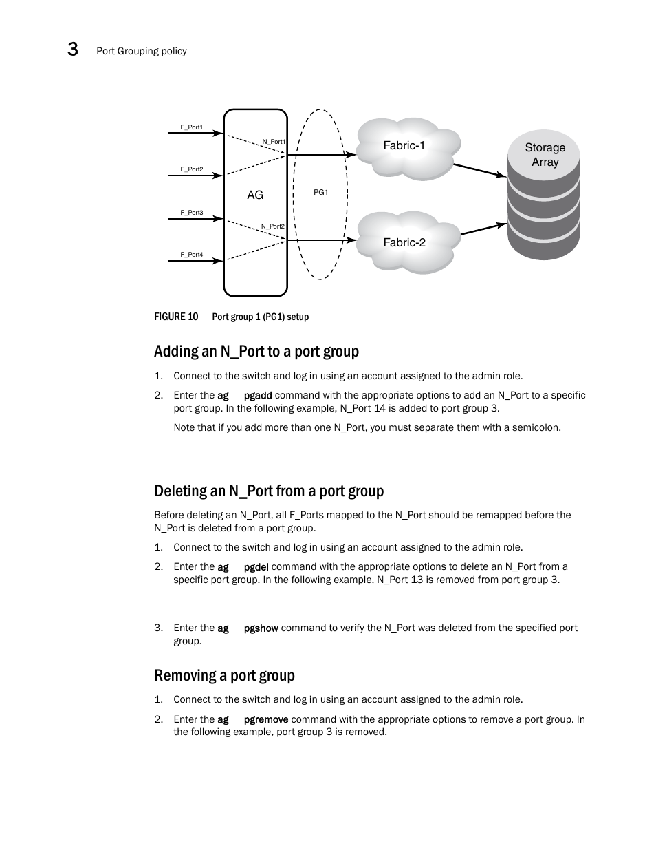 Adding an n_port to a port group, Deleting an n_port from a port group, Removing a port group | Figure 10, Port | Dell POWEREDGE M1000E User Manual | Page 62 / 108