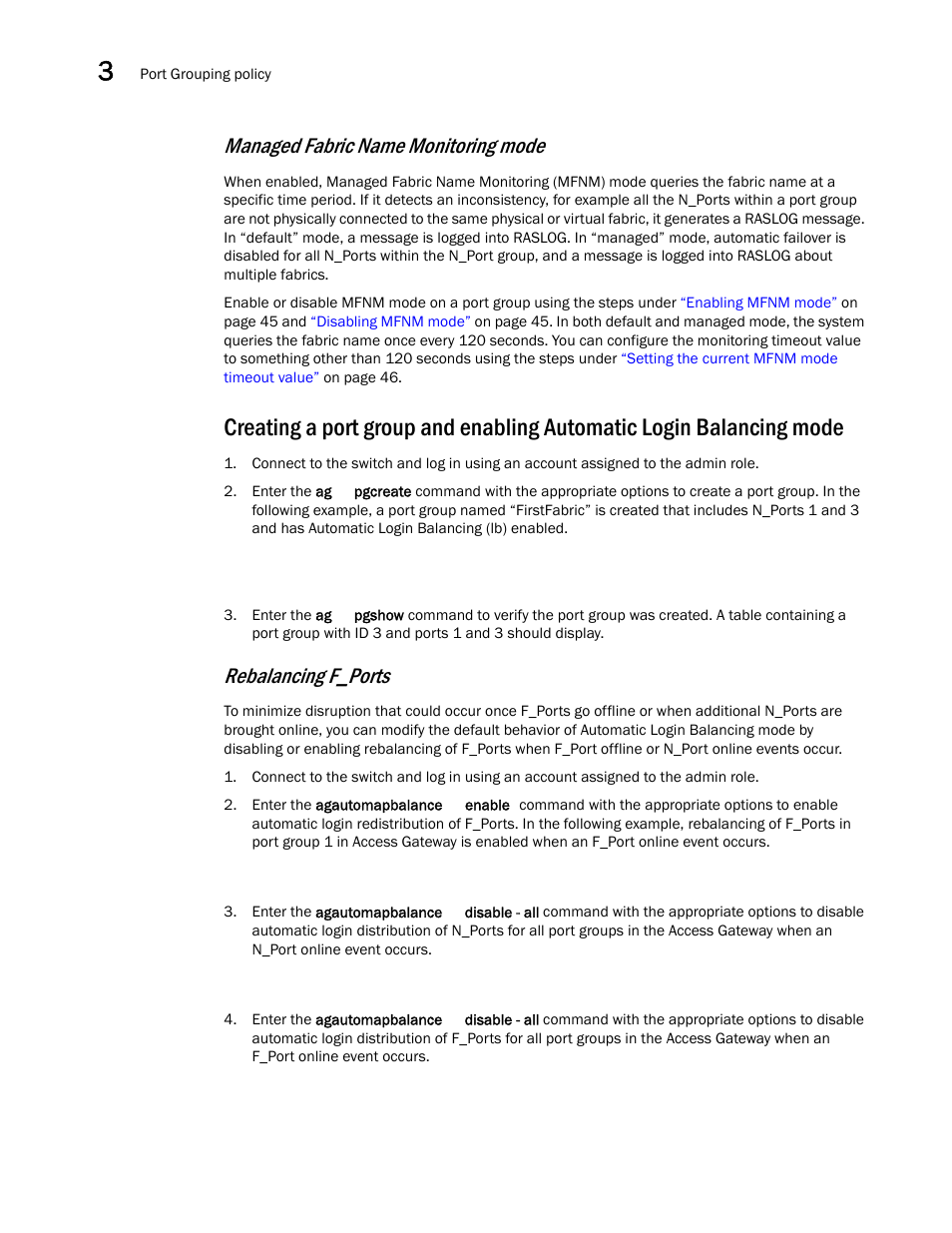 Managed fabric name monitoring mode, Rebalancing f_ports | Dell POWEREDGE M1000E User Manual | Page 64 / 108