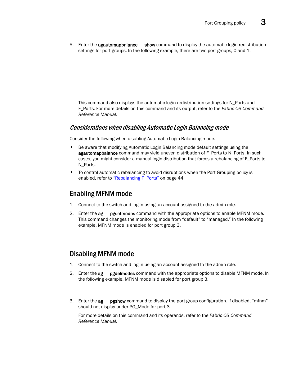Enabling mfnm mode, Disabling mfnm mode | Dell POWEREDGE M1000E User Manual | Page 65 / 108