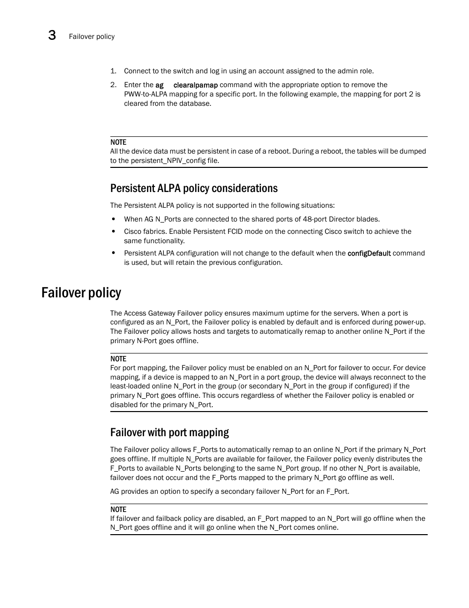 Persistent alpa policy considerations, Failover policy, Failover with port mapping | Dell POWEREDGE M1000E User Manual | Page 70 / 108