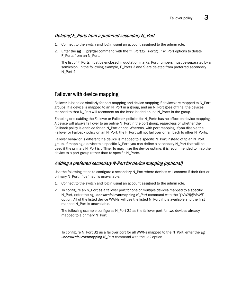 Failover with device mapping, Deleting f_ports, From a preferred secondary n_port | Deleting f_ports from a preferred secondary n_port | Dell POWEREDGE M1000E User Manual | Page 73 / 108
