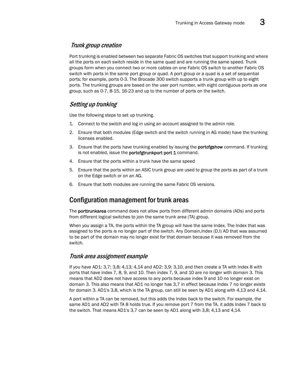 Configuration management for trunk areas, Trunk group creation, Setting up trunking | Trunk area assignment example | Dell POWEREDGE M1000E User Manual | Page 79 / 108