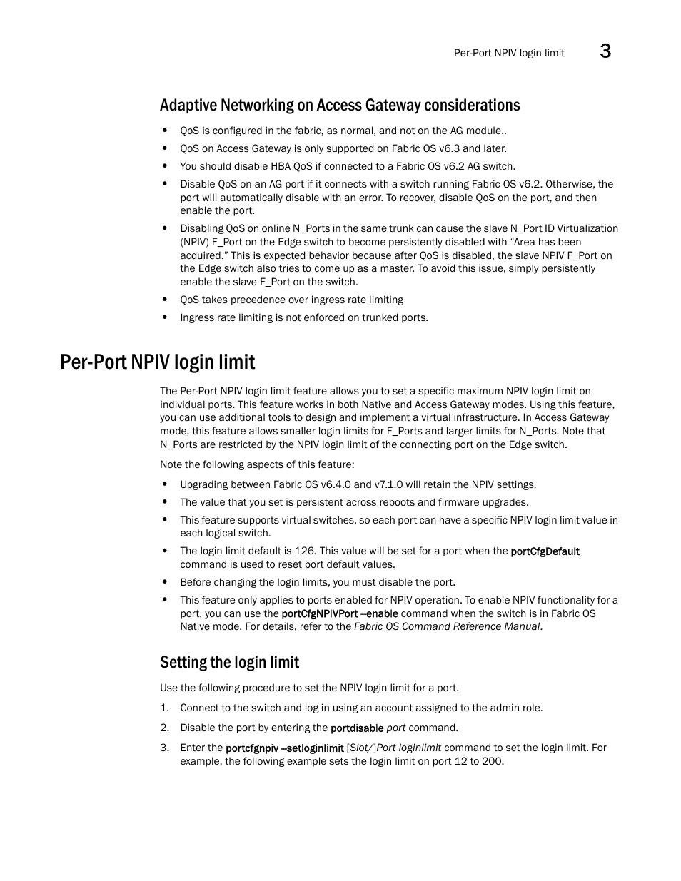 Per-port npiv login limit, Setting the login limit | Dell POWEREDGE M1000E User Manual | Page 87 / 108