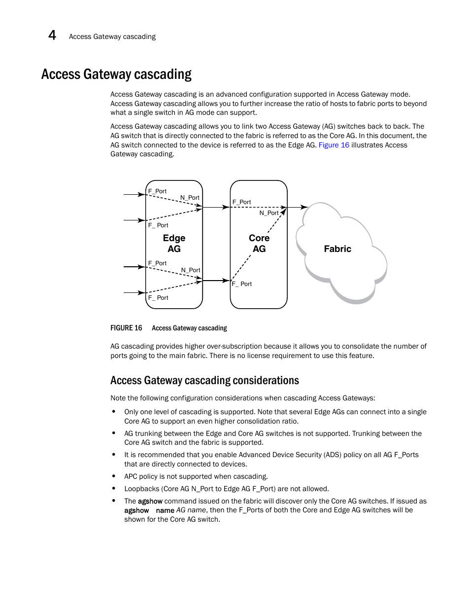 Access gateway cascading, Access gateway cascading considerations, Figure 16 | Access | Dell POWEREDGE M1000E User Manual | Page 96 / 108