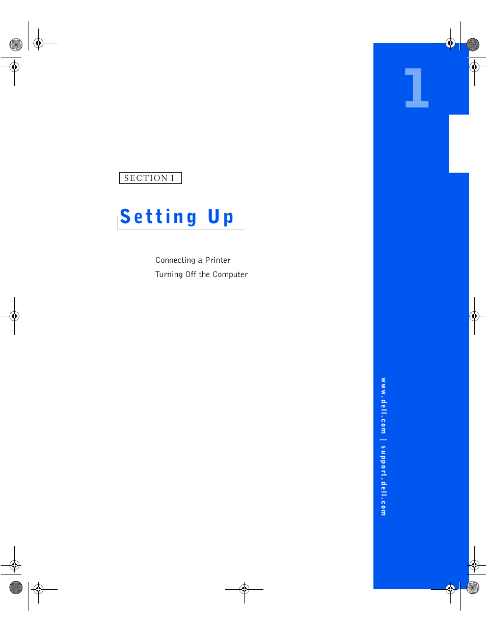 Setting up | Dell Dimension 8100 User Manual | Page 11 / 84