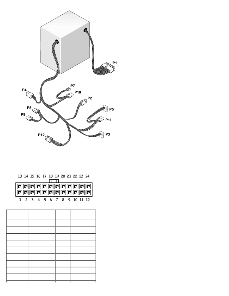 Dc power connector p1 | Dell Dimension 9150/XPS 400 User Manual | Page 12 / 69