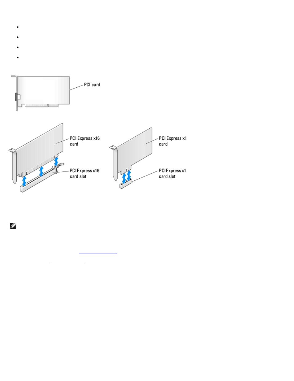 Removing and installing pci and pci express cards | Dell Dimension 9150/XPS 400 User Manual | Page 36 / 69