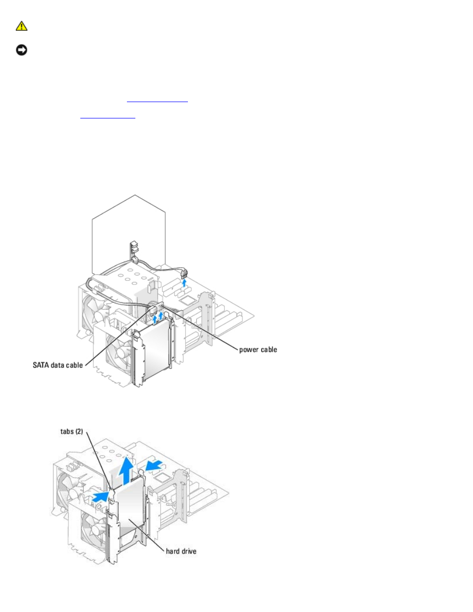 Removing a hard drive | Dell Dimension 9150/XPS 400 User Manual | Page 45 / 69