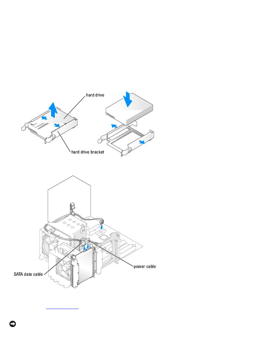 Installing a hard drive | Dell Dimension 9150/XPS 400 User Manual | Page 46 / 69