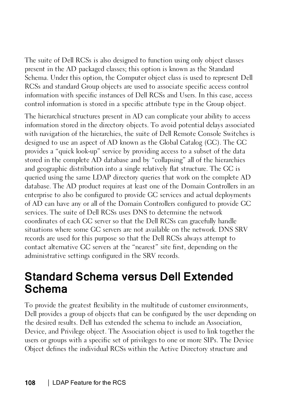 Standard schema versus dell extended schema | Dell KVM 1082DS User Manual | Page 118 / 188