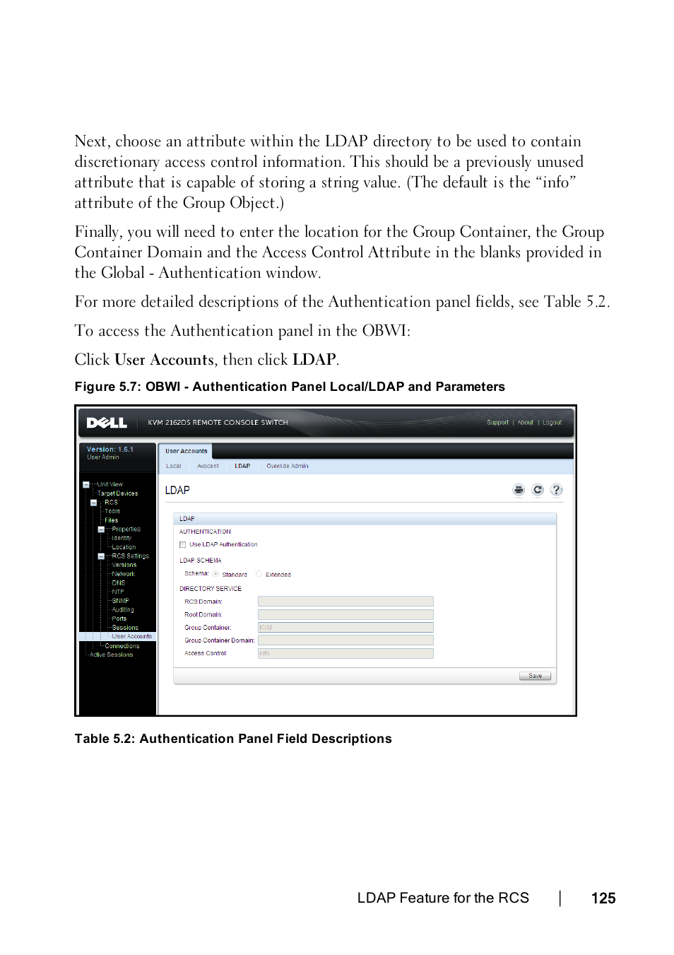 Authentication | Dell KVM 1082DS User Manual | Page 135 / 188