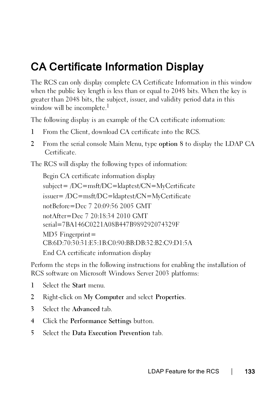 Ca certificate information display | Dell KVM 1082DS User Manual | Page 143 / 188