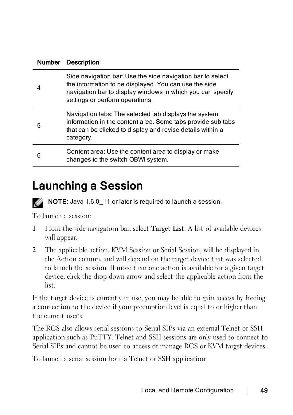 Launching a session | Dell KVM 1082DS User Manual | Page 59 / 188