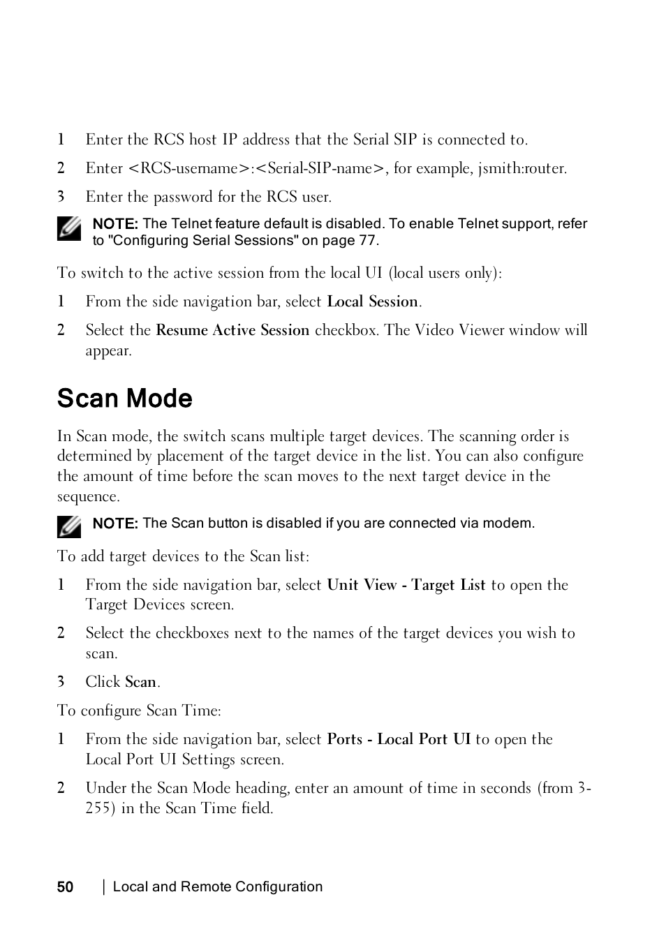 Scan mode | Dell KVM 1082DS User Manual | Page 60 / 188