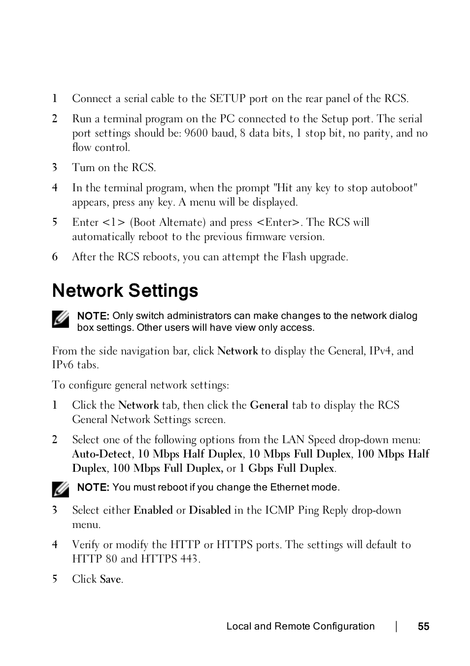 Network settings | Dell KVM 1082DS User Manual | Page 65 / 188