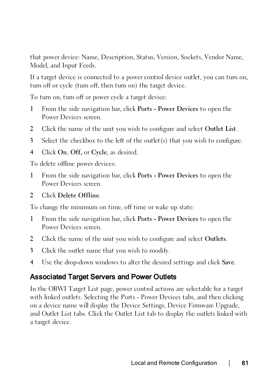 Associated target servers and power outlets | Dell KVM 1082DS User Manual | Page 71 / 188