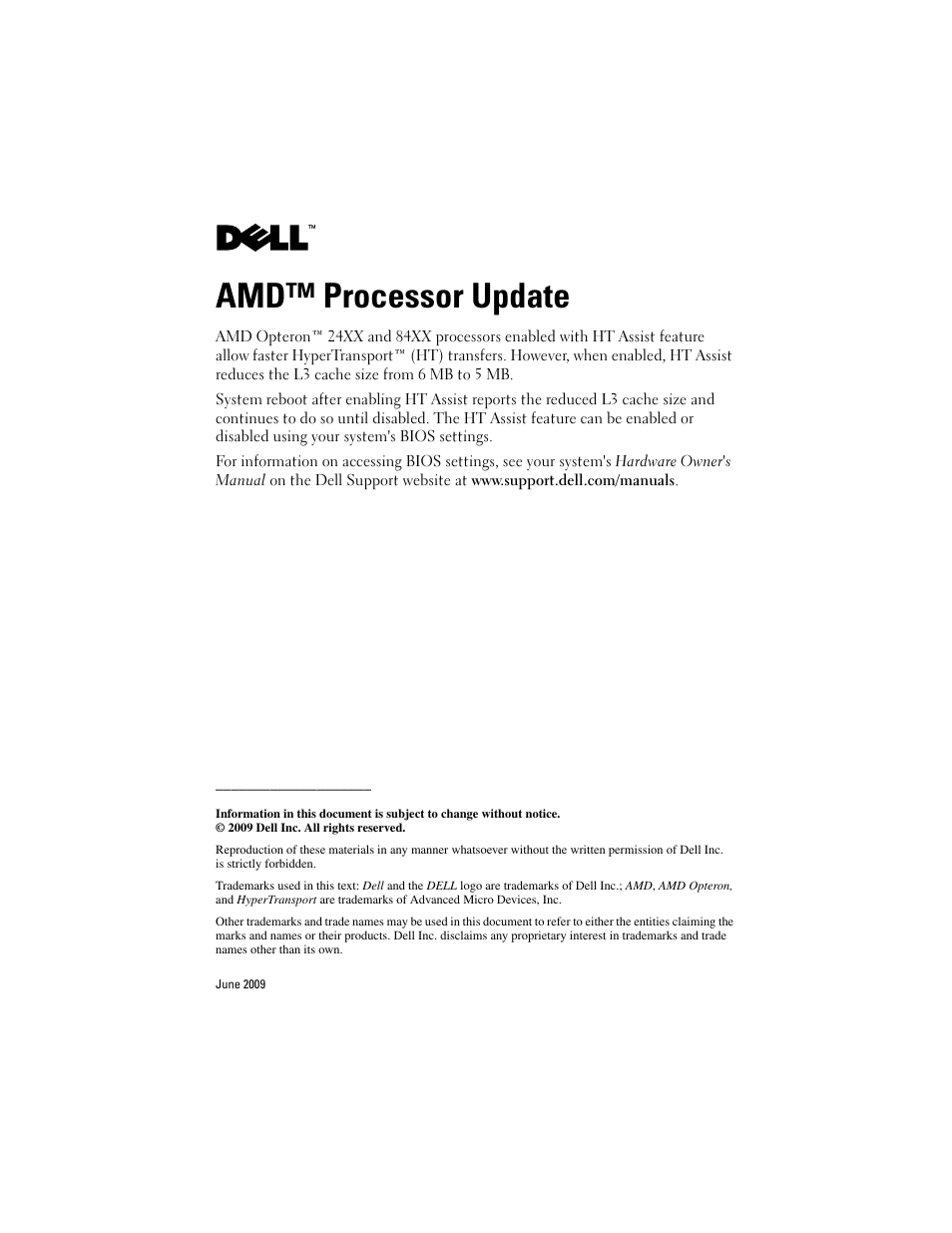 Dell POWEREDGE R805 User Manual | 8 pages