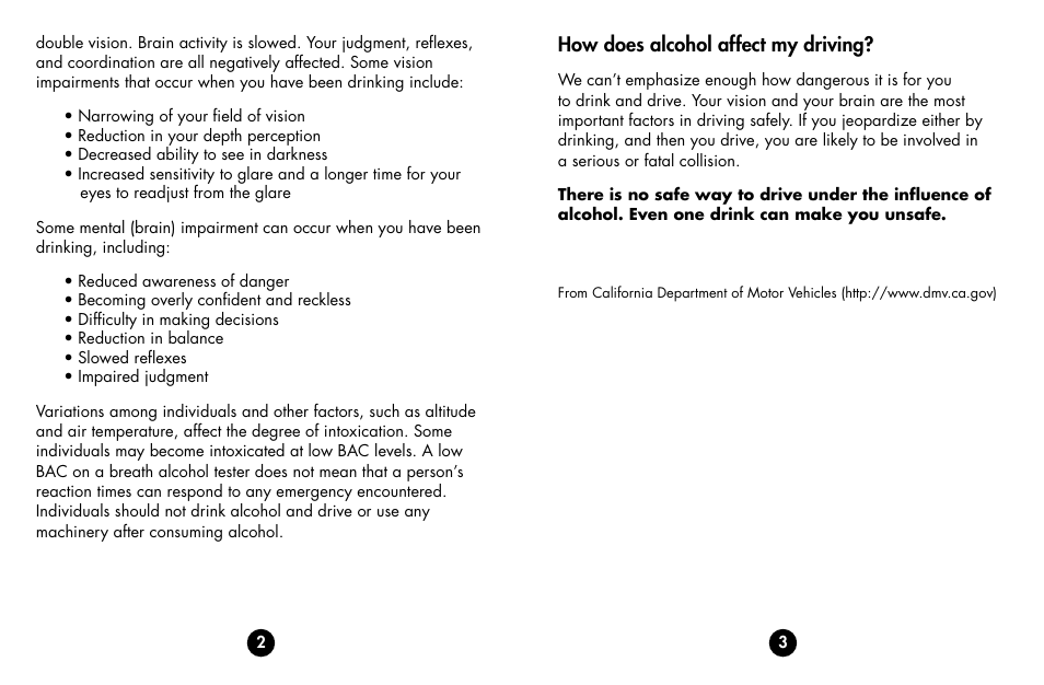 How does alcohol affect my driving | BACtrack S70 User Manual | Page 3 / 11