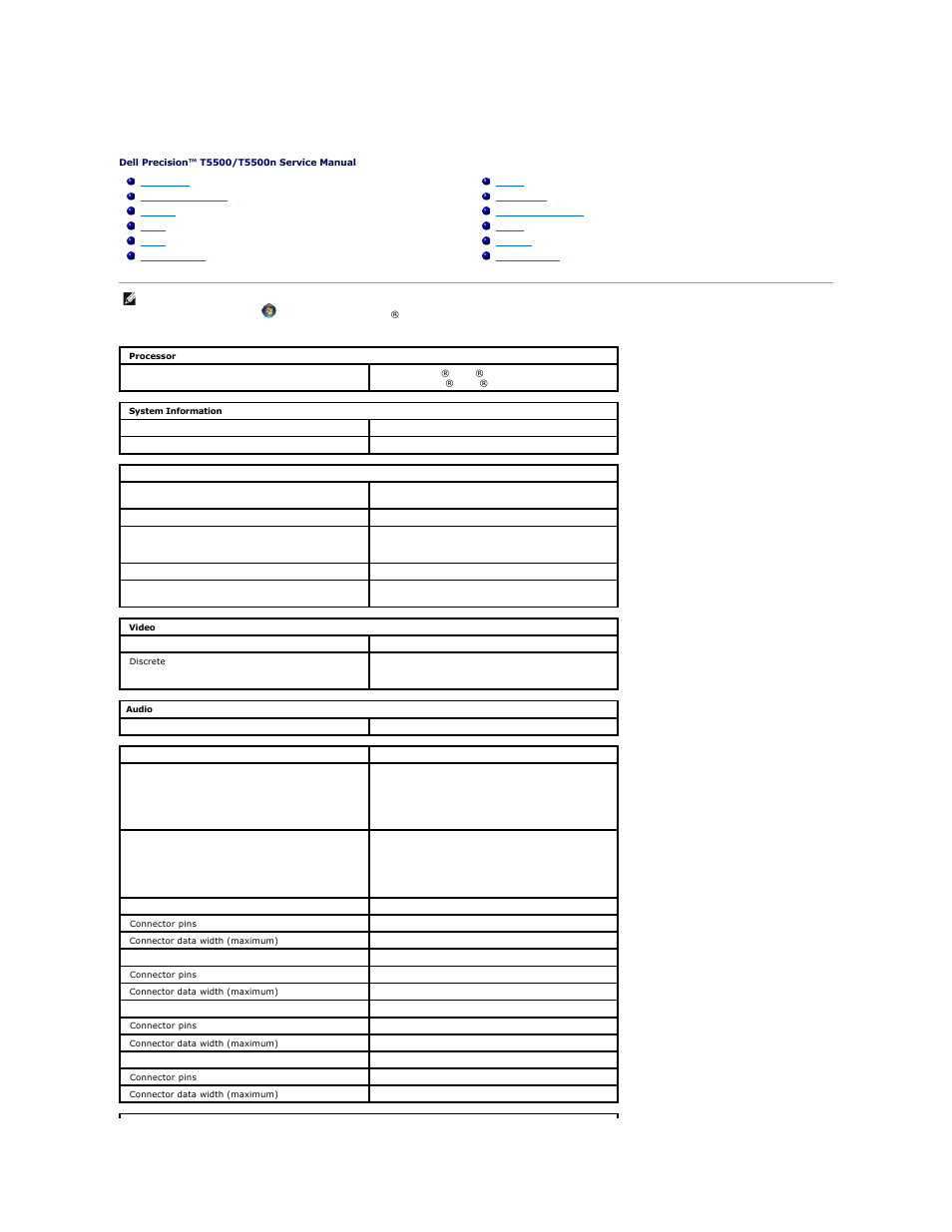 Specifications | Dell Precision T5500 (Early 2009) User Manual | Page 15 / 80