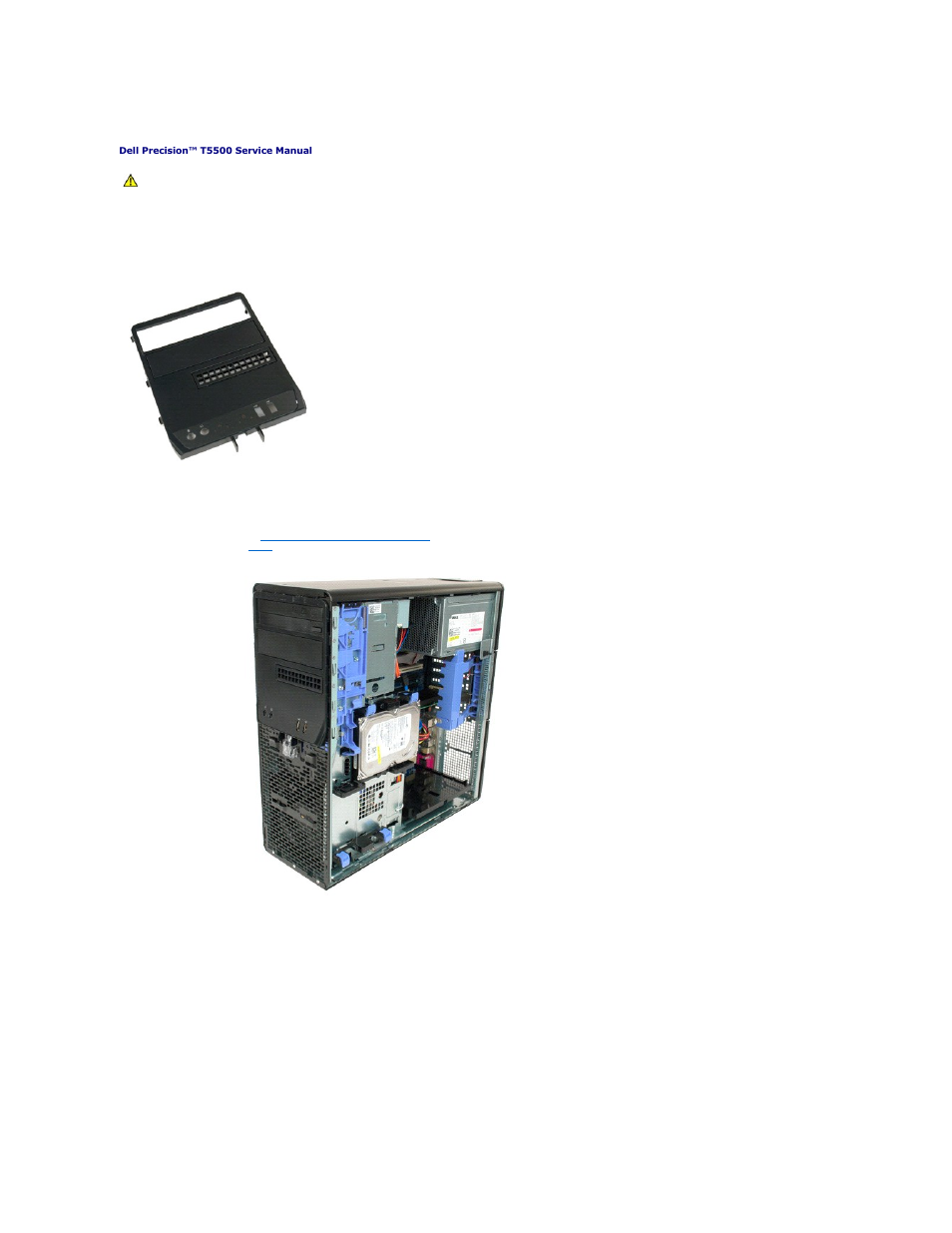 Hard-drive bezel, Removing the hard-drive bezel | Dell Precision T5500 (Early 2009) User Manual | Page 22 / 80